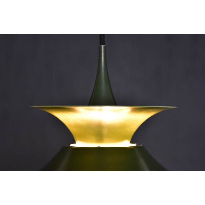 Vintage Danish green pendant lamp "Radius" by Erik Balslev for Fog & Mørup