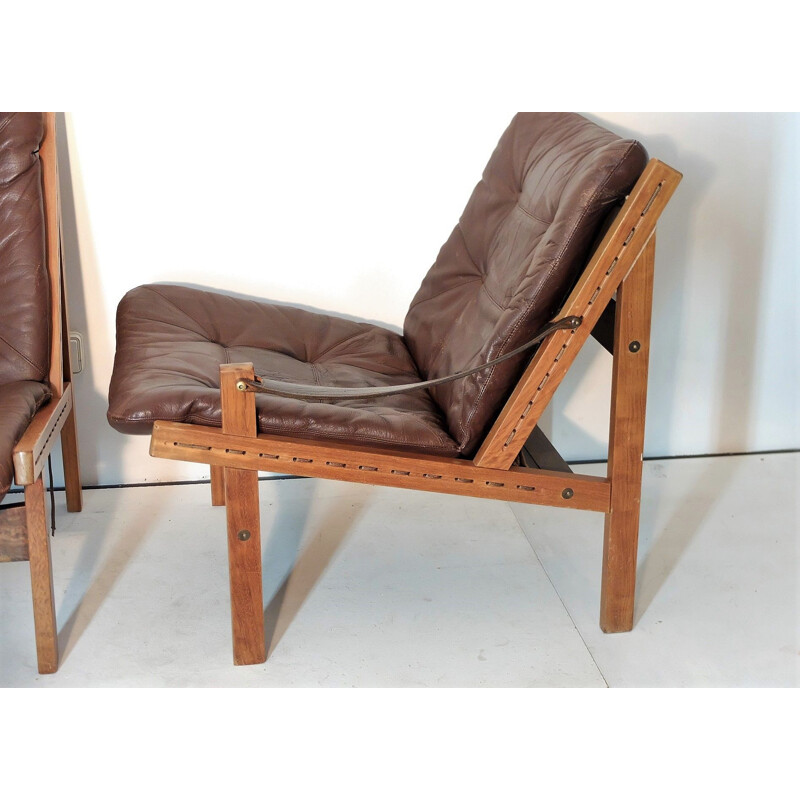 Suite de 2 fauteuils vintage scandinave "Hunter" par Torbjorn Afdal