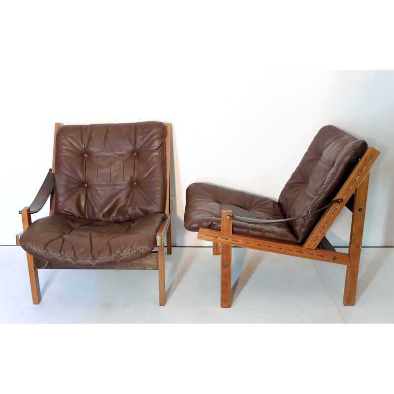 Suite de 2 fauteuils vintage scandinave "Hunter" par Torbjorn Afdal