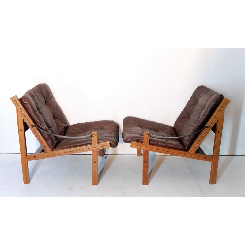 Set of 2 vintage Scandinavian armchairs "Hunter" by Torbjorn Afdal