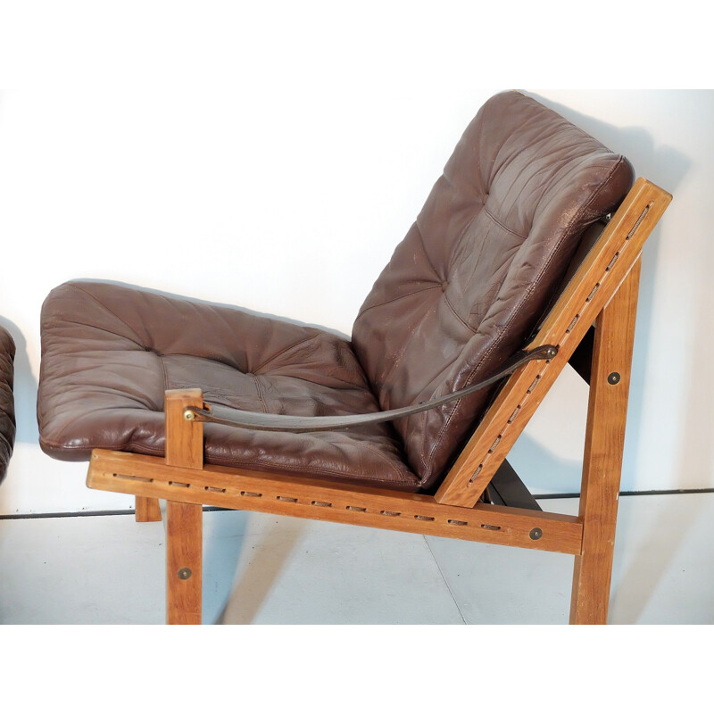 Suite de 2 fauteuils vintage scandinave "Hunter" par Torbjorn Afdal