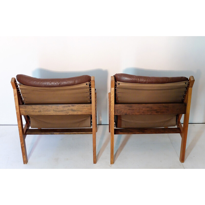 Set of 2 vintage Scandinavian armchairs "Hunter" by Torbjorn Afdal