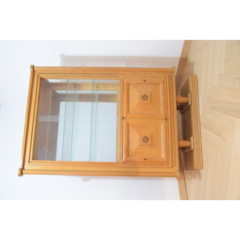 Vintage bookcase and light oak by Gaston Poisson, 1930