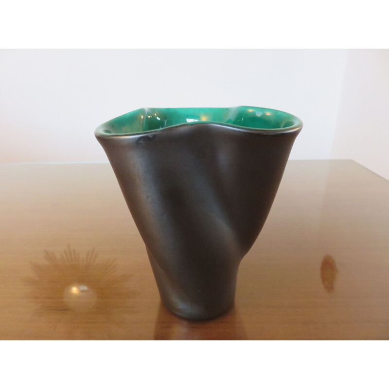 Vintage vase in ceramic by Elchinger