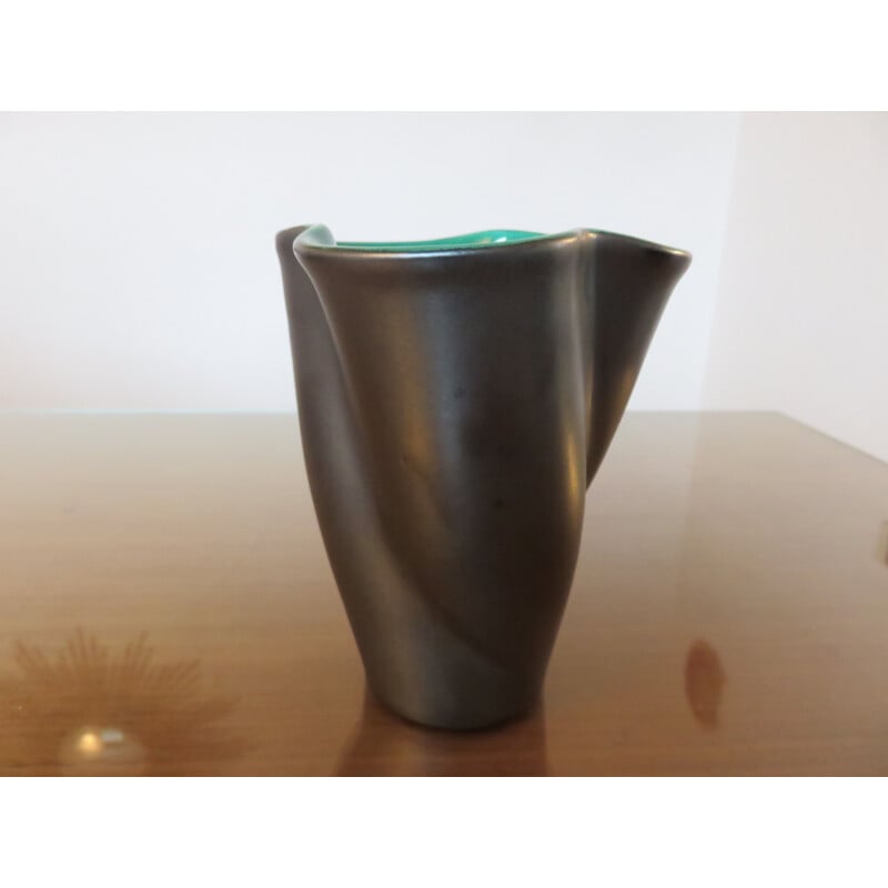 Vase mouchoir vintage en céramique par Elchinger