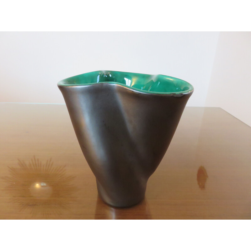 Vase mouchoir vintage en céramique par Elchinger