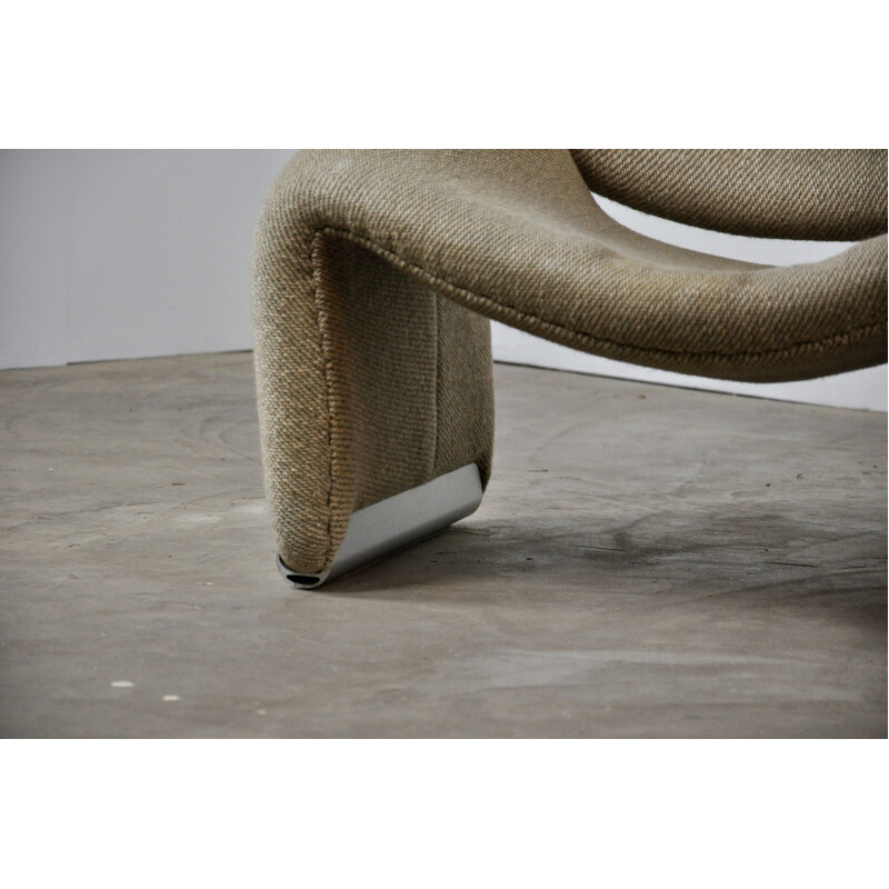 Vintage grey armchair F598 by Pierre Paulin for Artifort Groovy