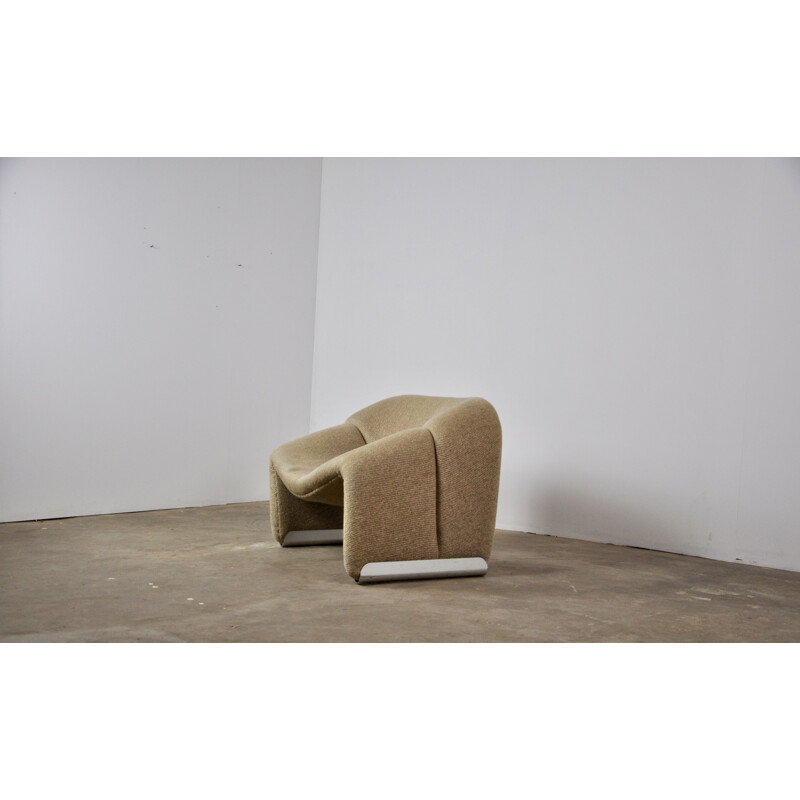 Vintage grey armchair F598 by Pierre Paulin for Artifort Groovy