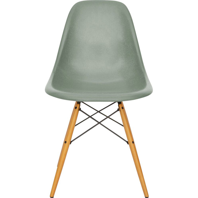 Vintage green chair DSW in fiberglass by Eames for Vitra