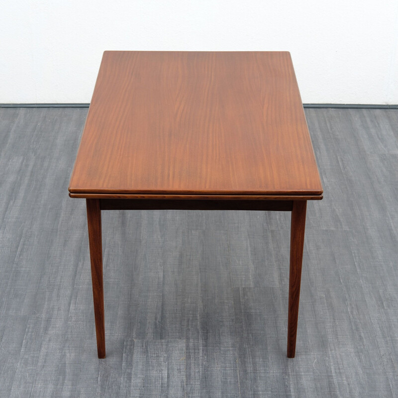 Vintage extendable dining table in dark teak 1960