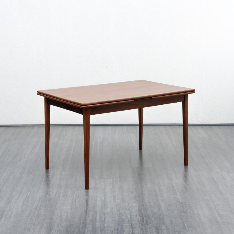 Vintage extendable dining table in dark teak 1960