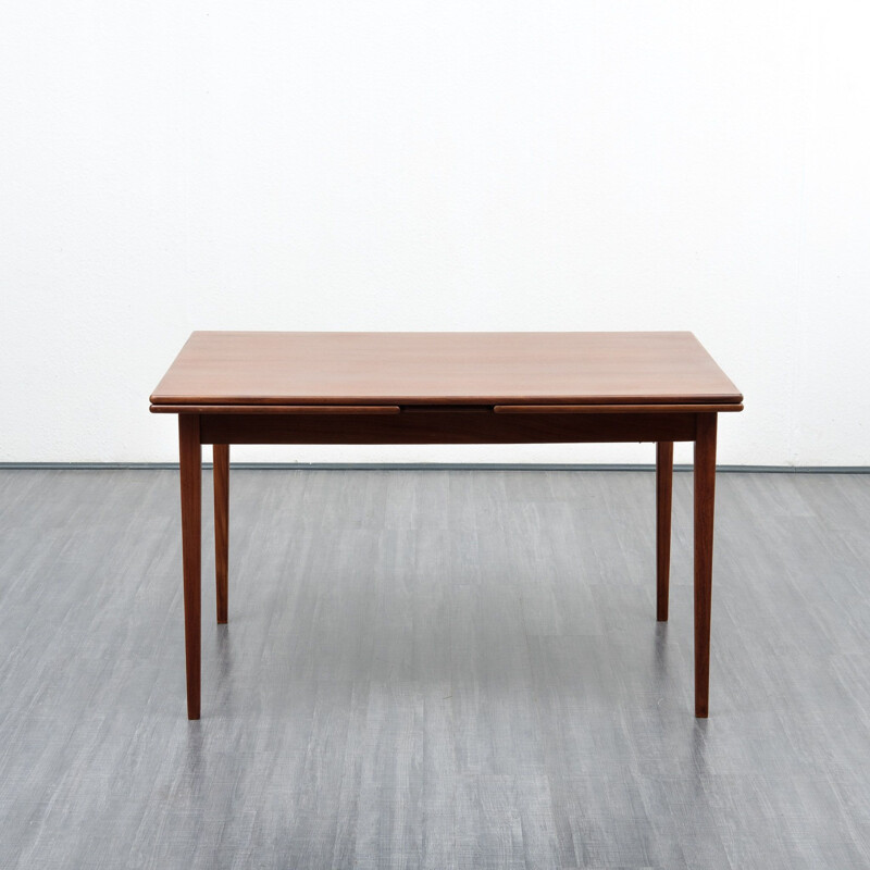 Vintage extendable dining table in dark teak 1960