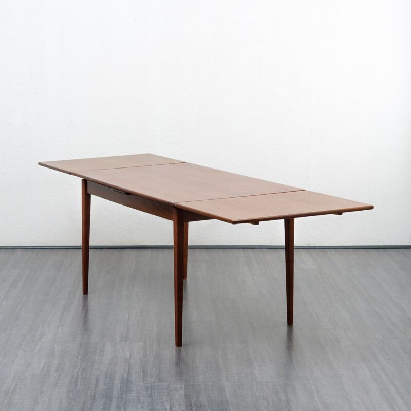 Vintage extendable dining table in dark teak 1960