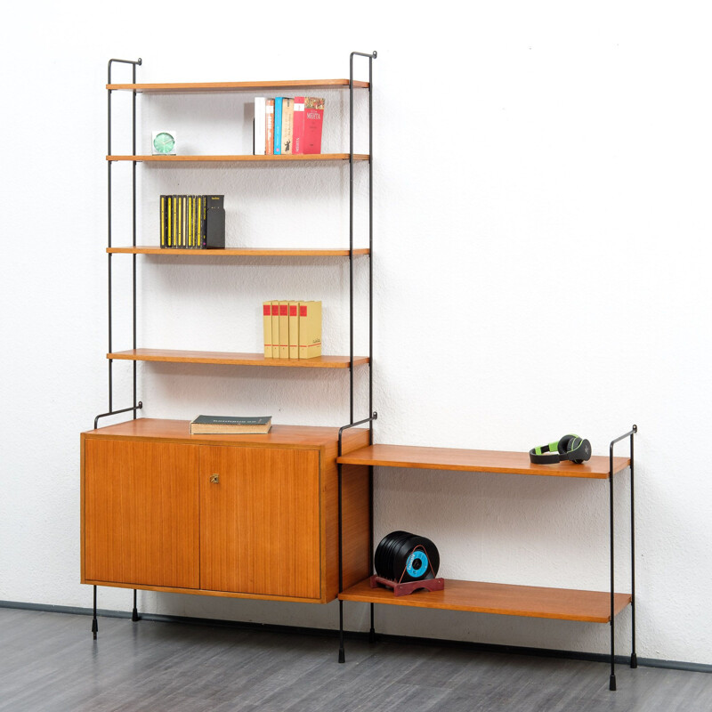 Vintage shelving system Omnia by Hilker in teak and metal 1960