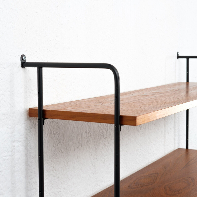 Vintage shelving system Omnia by Hilker in teak and metal 1960