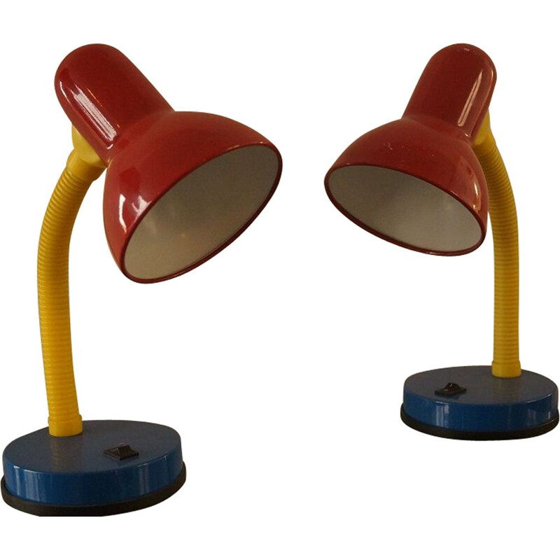 Set of 2 vintage lamp multicolor