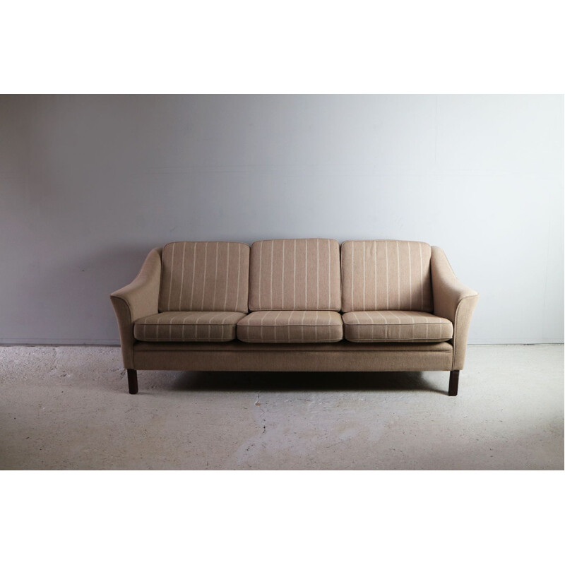 Vintage danish 3-seat sofa with original woollen 1970