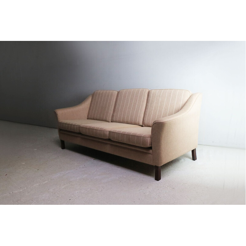 Vintage danish 3-seat sofa with original woollen 1970