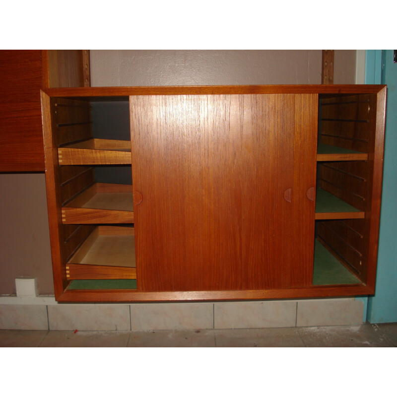 Modular Scandinavian shelving system in teak, Poul CADOVIUS - 1960s