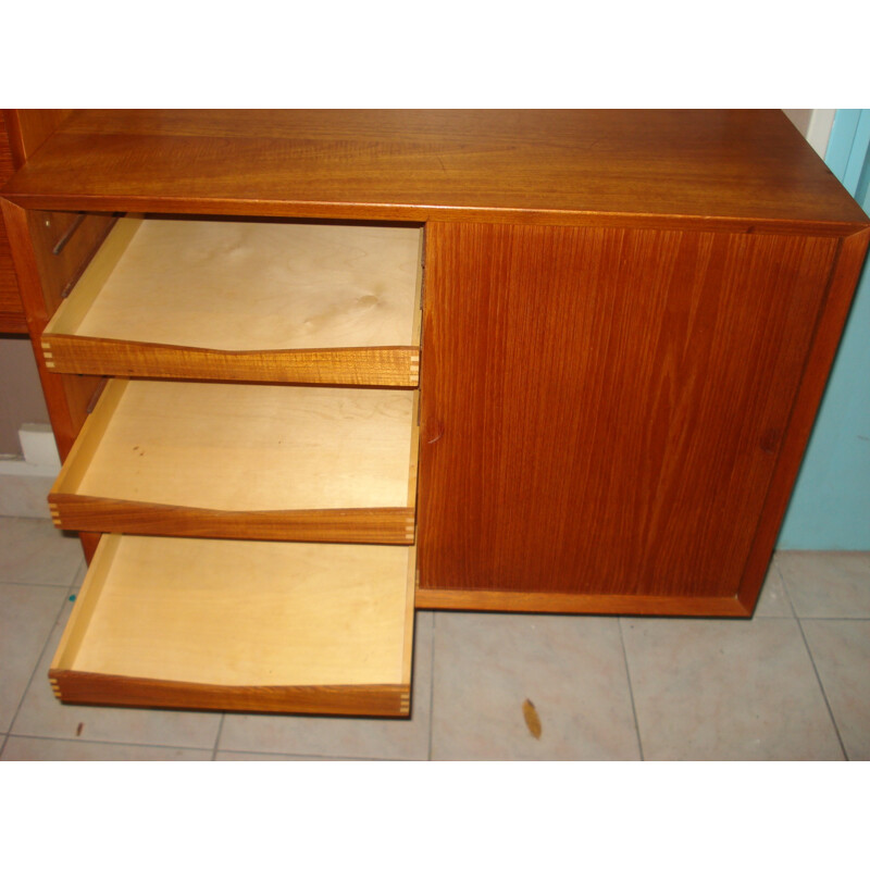 Modular Scandinavian shelving system in teak, Poul CADOVIUS - 1960s