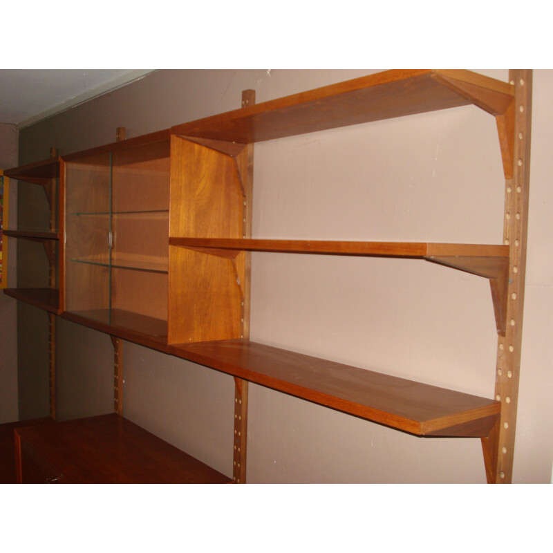 Modular Scandinavian shelving system in teak, Poul CADOVIUS - 1960s