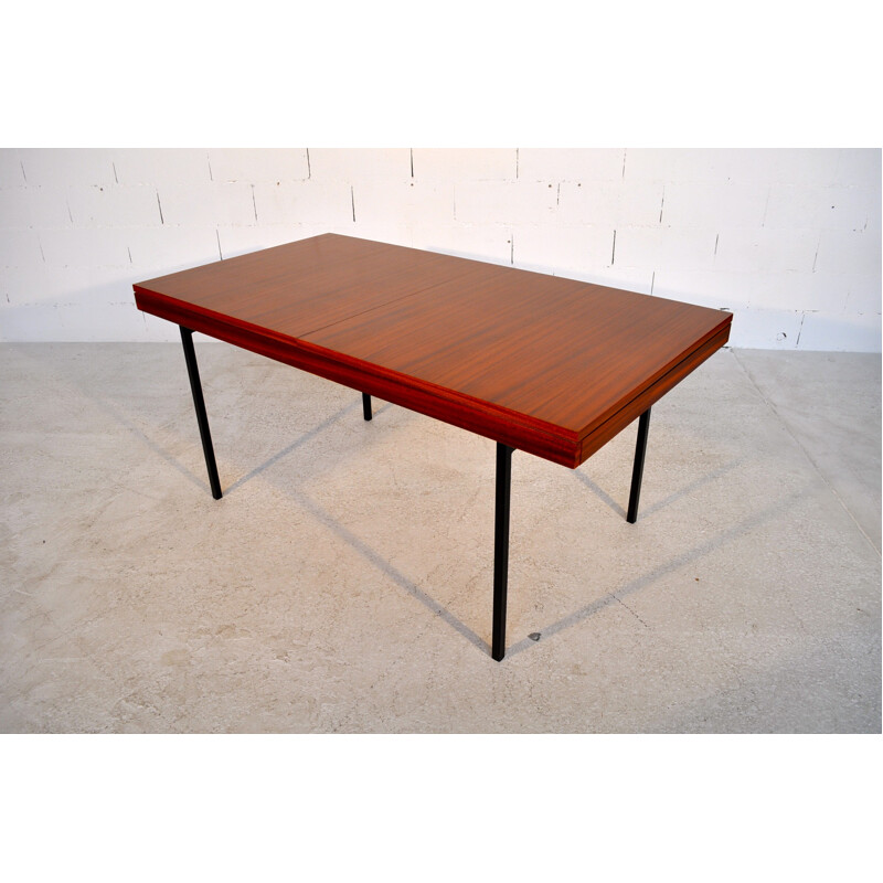 Dining table in mahogany and metal - 1960s