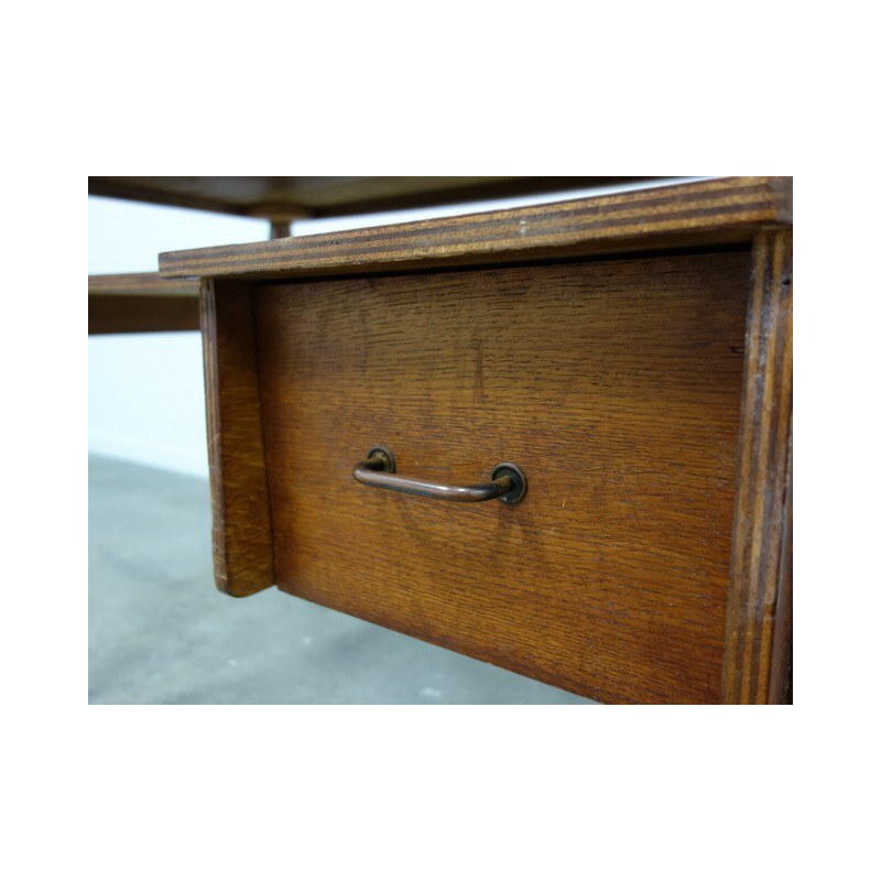 Vintage desk in solid oakwood, Roger LANDAULT - 1950s