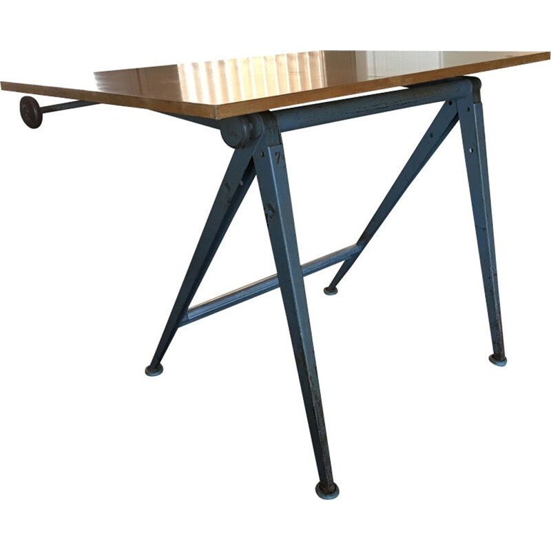 Vintage wood and steel desk by Kramer and Rietveld for Ahrend De Cirkel