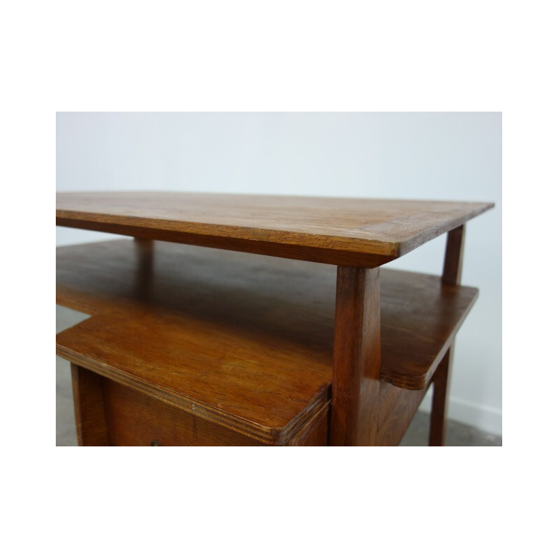 Vintage desk in solid oakwood, Roger LANDAULT - 1950s