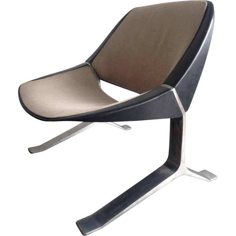 Vintage Knut Hesterberg armchair in aluminium 1970