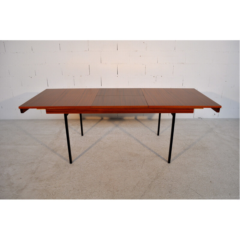 Dining table in mahogany and metal - 1960s
