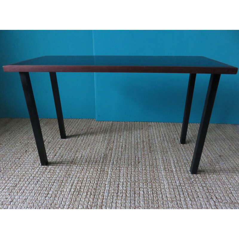 Scandinavian coffee table in teak and steel - 1950s