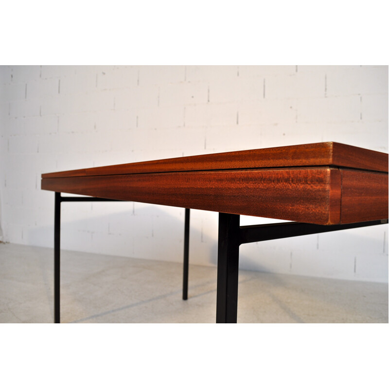 Dining table in mahogany and metal - 1960s