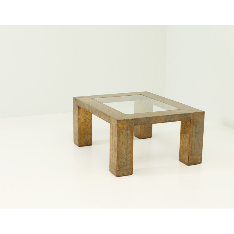 Vintage brass coffee table by Rodolfo Dubarry