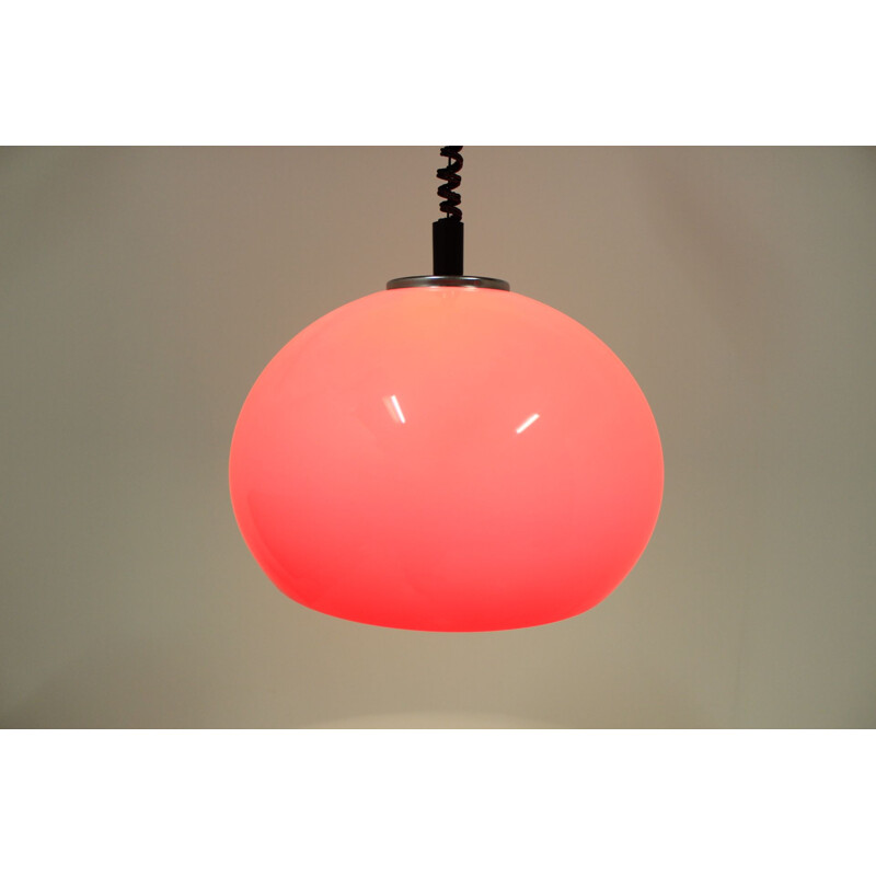 Vintage red Meblo pendant light by Harvey Guzzini