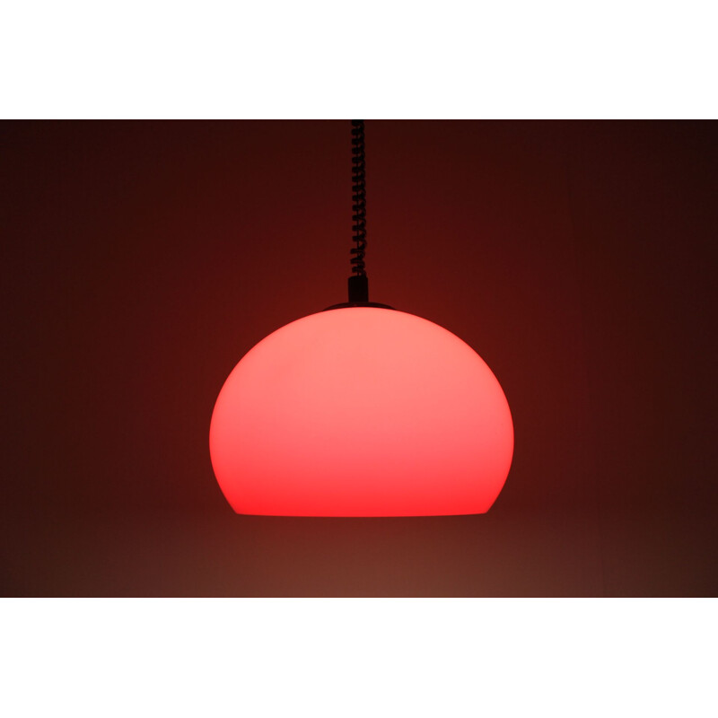 Vintage red Meblo pendant light by Harvey Guzzini