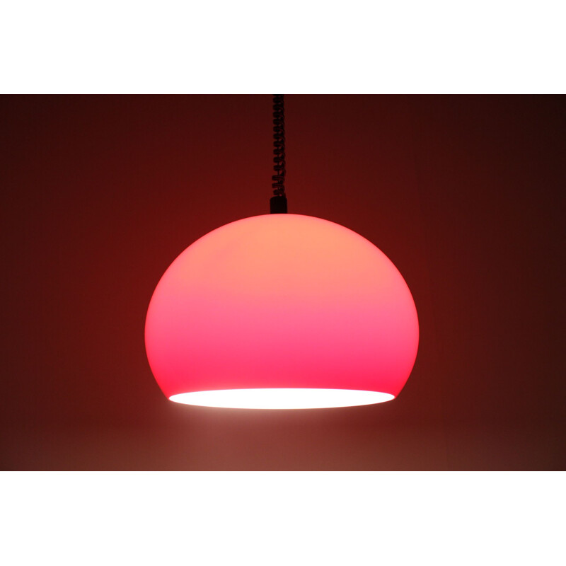 Vintage red Meblo pendant light by Harvey Guzzini