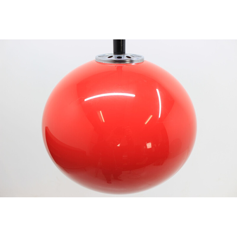 Vintage red Meblo pendant light by Harvey Guzzini