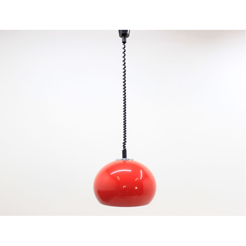 Vintage red Meblo pendant light by Harvey Guzzini