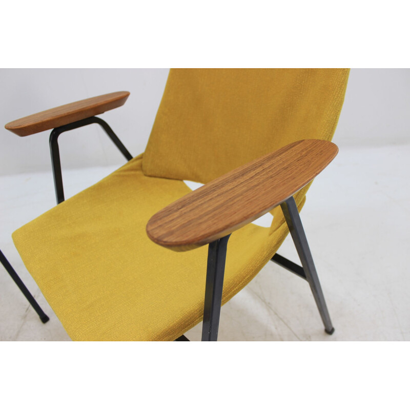 Set of 2 vintage yellow armchairs by Niko Kralj