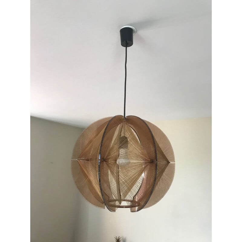 Suspension marron vintage en plexiglas