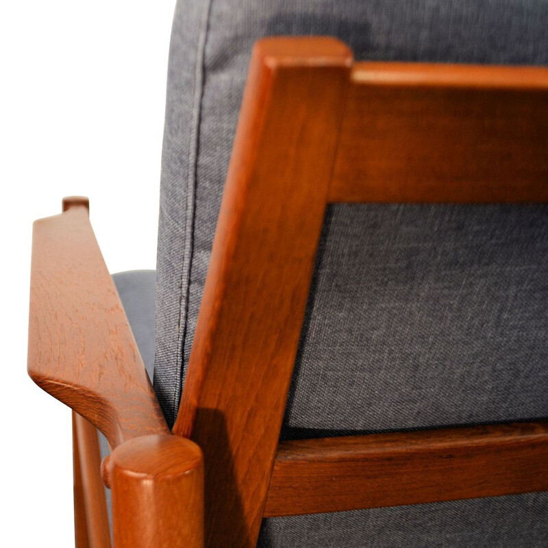 Suite de 2 fauteuils bleus vintage par Kai Kristiansen