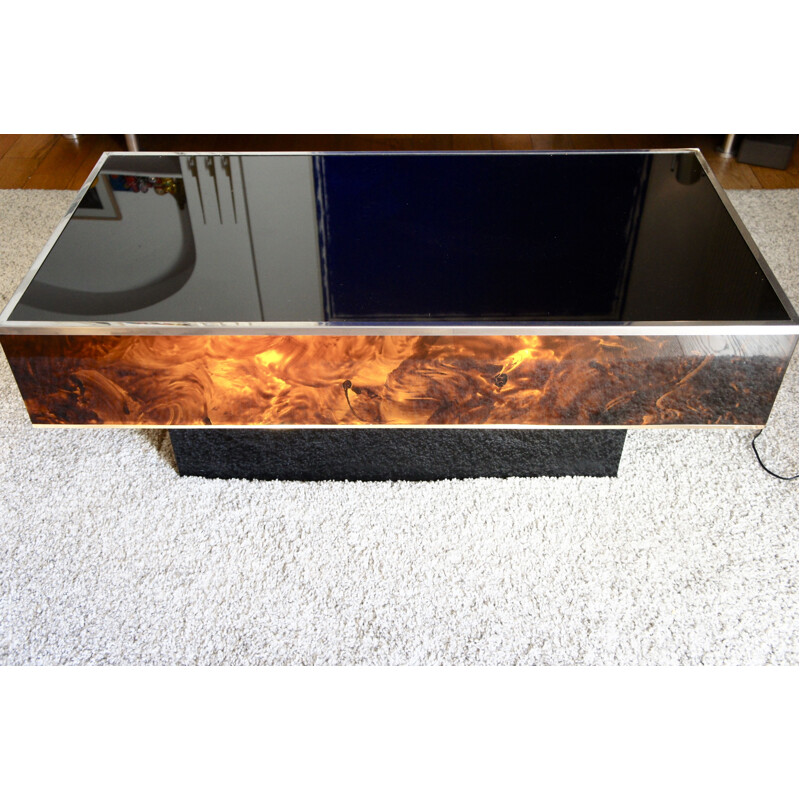 Vintage coffee table in plexiglas and steel