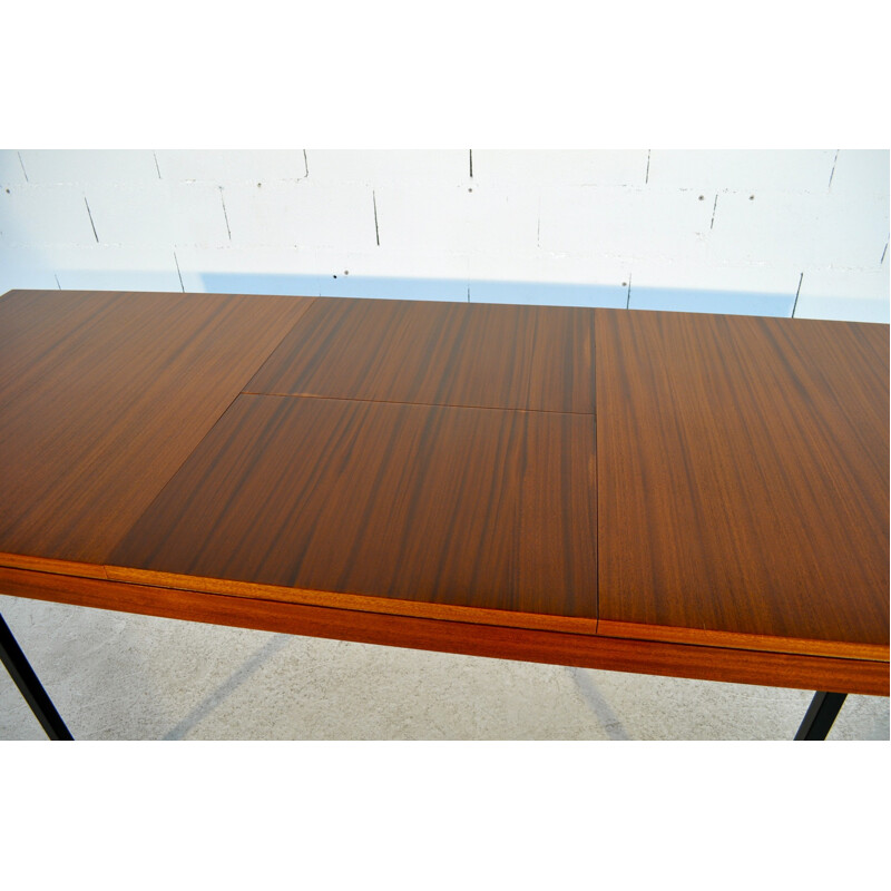 Dining table in mahogany and metal - 1960s