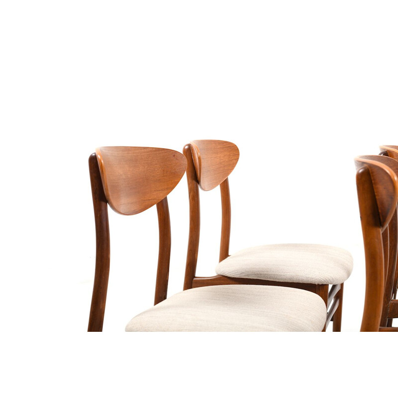 Suite de 6 chaises vintage danoises en teck