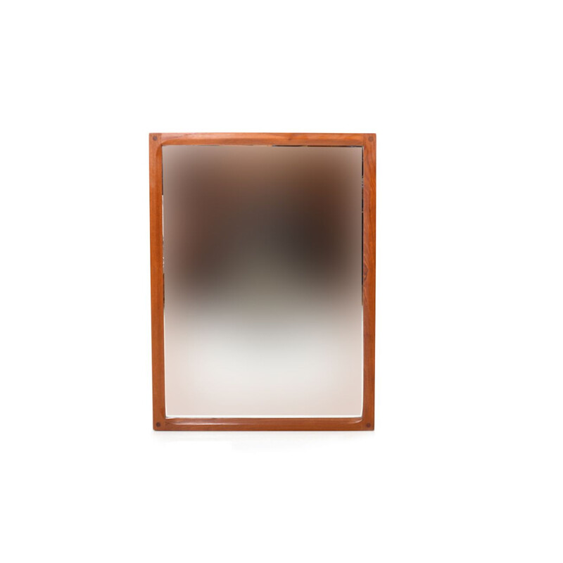 Miroir vintage rectangulaire en teck par Aksel Kjersgaard