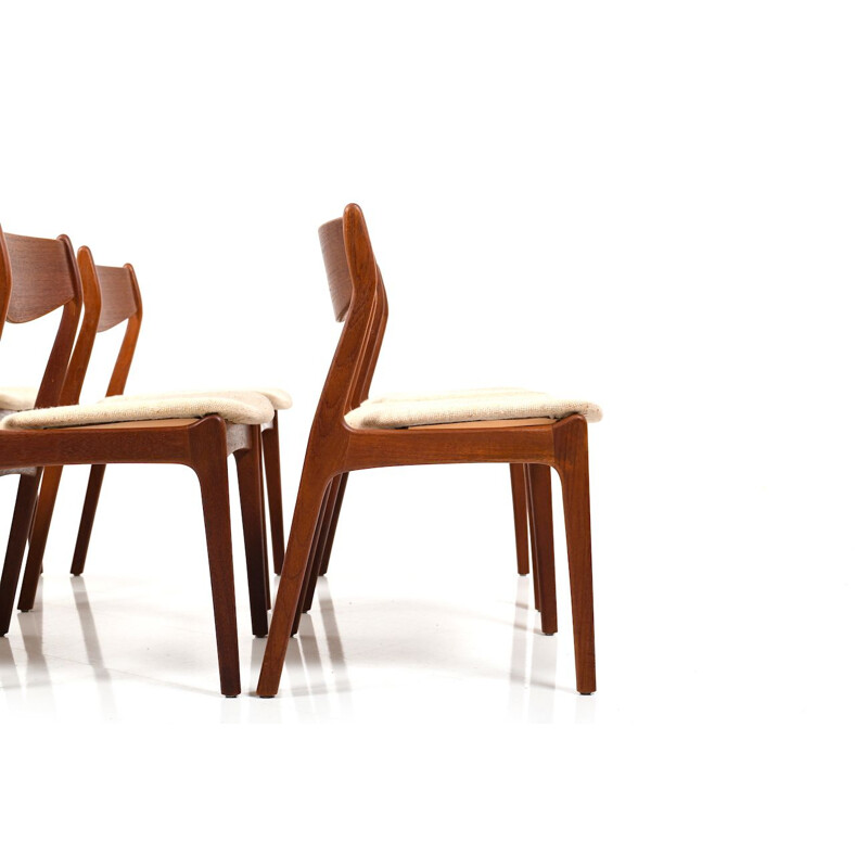6 vintage Scandinavian dining chairs in teak by Erik Buch
