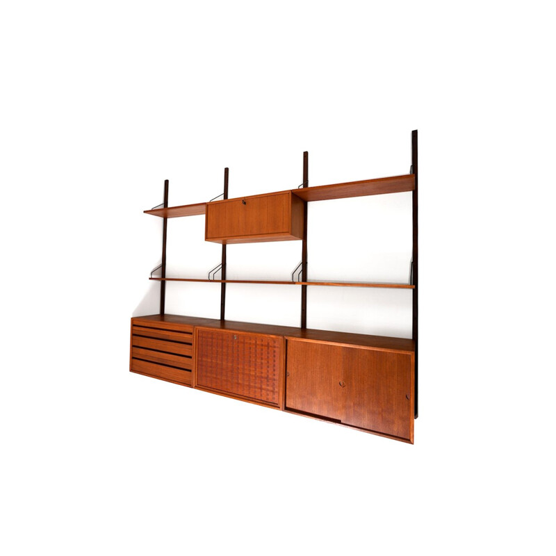 Vintage Poul Cadovius Royal wall system in teak 1960