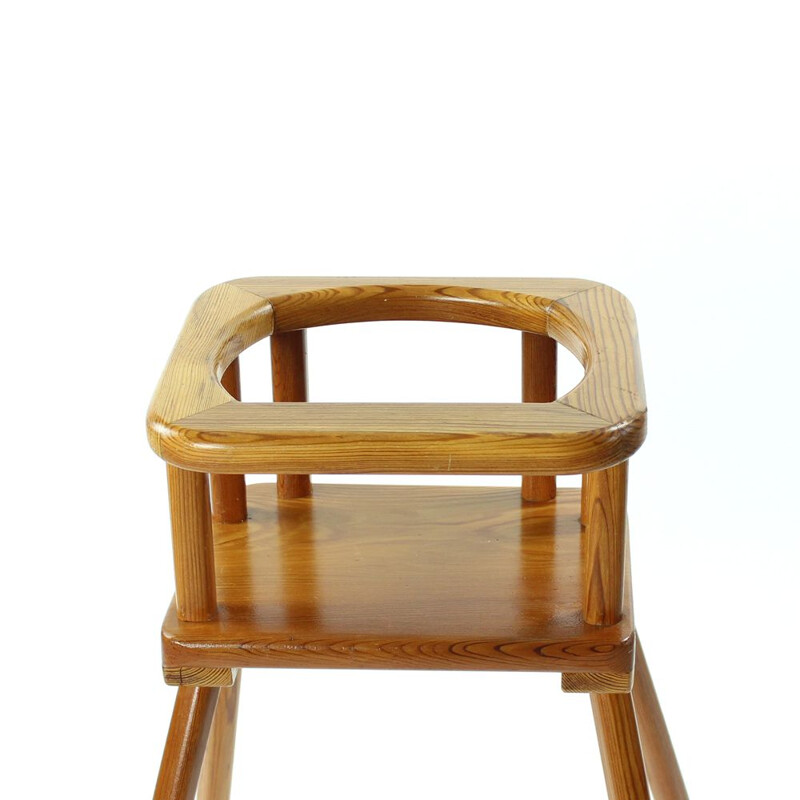 Vintage children chair in beech wood from Czechoslovakia 1960