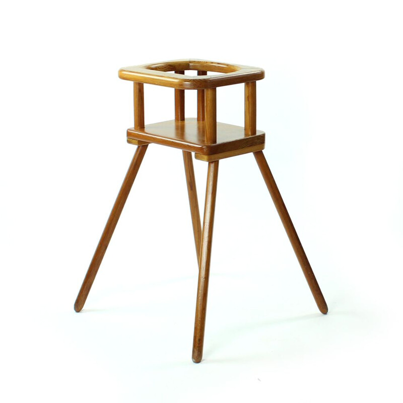 Vintage children chair in beech wood from Czechoslovakia 1960